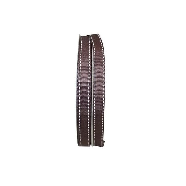 Reliant Ribbon Reliant Ribbon 25133-092-03K 0.625 in. 50 Yards Grosgrain Saddle Stitch Ribbon; Brown 25133-092-03K